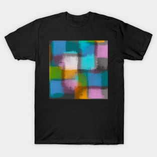 Abstract Colorful Squares Patchwork T-Shirt